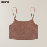 SMFK 2506 暴风褪色短身运动背心(手工染色)/野马棕