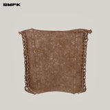 SMFK 2506 飓风褪色手工编织抹胸/野马棕