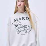 MARDI MERCREDI 2502 SWEATSHIRT SWING THE TAIL DDANJI FLOWER CHOKER_OATMEAL BLACK