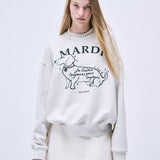 MARDI MERCREDI 2502 SWEATSHIRT SWING THE TAIL DDANJI FLOWER CHOKER_OATMEAL BLACK