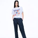 MARDI MERCREDI 2503 TSHIRT FLOWERMARDI BLOSSOM_HEATHER NAVY