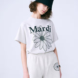 MARDI MERCREDI 2503 小雏菊单花短袖T恤 雾灰