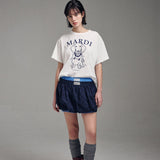 MARDI MERCREDI 2503 TSHIRT SWING THE TAIL DDANJI PEARL NECKLACE_IVORY NAVY