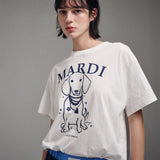 MARDI MERCREDI 2503 TSHIRT SWING THE TAIL DDANJI PEARL NECKLACE_IVORY NAVY