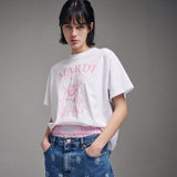 MARDI MERCREDI 2503 TSHIRT SWING THE TAIL DDANJI PEARL NECKLACE_WHITE PINK