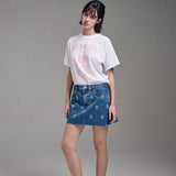 MARDI MERCREDI 2503 TSHIRT SWING THE TAIL DDANJI PEARL NECKLACE_WHITE PINK