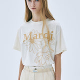 MARDI MERCREDI 2505 TSHIRT TRIPLE FLOWER_CREAM PEANUT