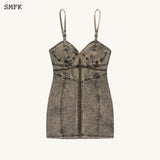 SMFK 2406 野马机车牛仔短裙 黄昏色