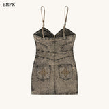 SMFK 2406 野马机车牛仔短裙 黄昏色