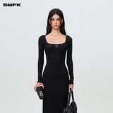 SMFK 2408 拥抱皮肤连体长裙 黑
