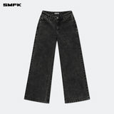 SMFK 2408 野马经典阔腿牛仔裤 风暴灰