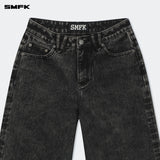 SMFK 2408 野马经典阔腿牛仔裤 风暴灰