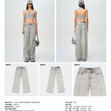 SMFK 2408 野马经典阔腿牛仔裤 星际尘埃灰