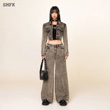 SMFK SS2312 野马经典阔腿喇叭牛仔裤