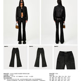 SMFK 2501 野马闪电涂蜡牛仔喇叭裤/闪电黑