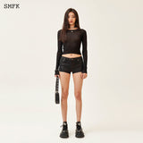 SMFK SS2402 十字经典纱罗针织衫 黑