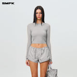 SMFK 2408 拥抱皮肤修身上衣 尘埃灰