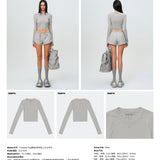 SMFK 2408 拥抱皮肤修身上衣 尘埃灰