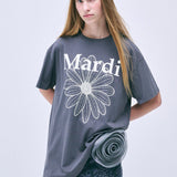 MARDI MERCREDI 2503 UNISEX TSHIRT FLOWERMARDI CHARCOALIVORY