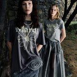 MARDI MERCREDI 2503 UNISEX TSHIRT FLOWERMARDI CHARCOALIVORY
