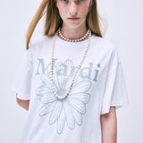 MARDI MERCREDI 2506 UNISEX TSHIRT FLOWERMARDI_WHITE LIGHTGREY