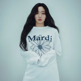 MARDI MERCREDI 2505 UNISEX TSHIRT LONG SLEEVE FLOWERMARDI_WHITE NAVY