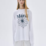 MARDI MERCREDI 2505 UNISEX TSHIRT LONG SLEEVE FLOWERMARDI_WHITE NAVY