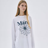 MARDI MERCREDI 2505 UNISEX TSHIRT LONG SLEEVE FLOWERMARDI_WHITE NAVY