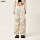 SMFK SS2402 荒野降落伞阔腿裤 白