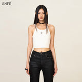 SMFK SS2312 十字花基础运动背心 白
