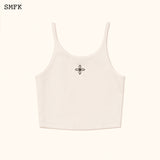SMFK SS2312 十字花基础运动背心 白