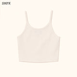 SMFK SS2312 十字花基础运动背心 白