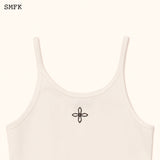 SMFK SS2312 十字花基础运动背心 白