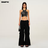 SMFK 2503 黑玉花园训练背心V黑玉兰图腾