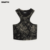 SMFK 2503 黑玉花园训练背心V黑玉兰图腾