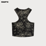 SMFK 2503 黑玉花园训练背心V黑玉兰图腾