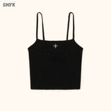 SMFK SS2312 十字花匹马针织背心 黑