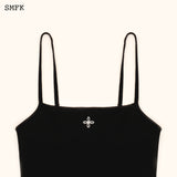 SMFK SS2312 十字花匹马针织背心 黑