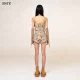 SMFK SS2306 荒野迷彩水母工装抹胸