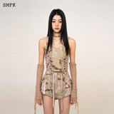 SMFK SS2306 荒野迷彩水母工装抹胸