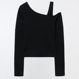 YUSE 2410 OFF SHOULDER LINE LAYERED TOP - BLACK