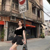 SEOOOCOOKIE Stephanie Black Velvet Top
