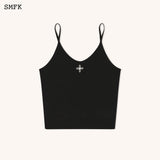 SMFK 2504 十字花经典针织吊带 荒野黑