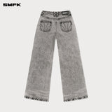 SMFK 2501 十字经典阔腿牛仔裤/尘埃灰