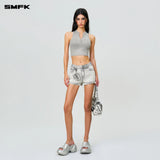 SMFK 2503 野马摇滚低腰牛仔短裤