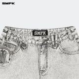 SMFK 2503 野马摇滚低腰牛仔短裤