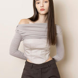 NOT YOUR ROSE 2412 lvy top (Gray)