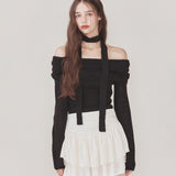 NOT YOUR ROSE 2412 Petal knit (Black)