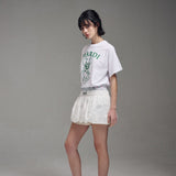 MARDI MERCREDI 2503 TSHIRT SWING THE TAIL DDANJI PEARL NECKLACE_WHITE GREEN