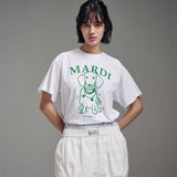 MARDI MERCREDI 2503 TSHIRT SWING THE TAIL DDANJI PEARL NECKLACE_WHITE GREEN
